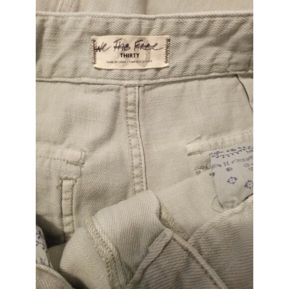 Free People We The Free Sadie Jeans Paper Bag Belted Waist Tapered Leg Sage 30 - Picture 8 of 13